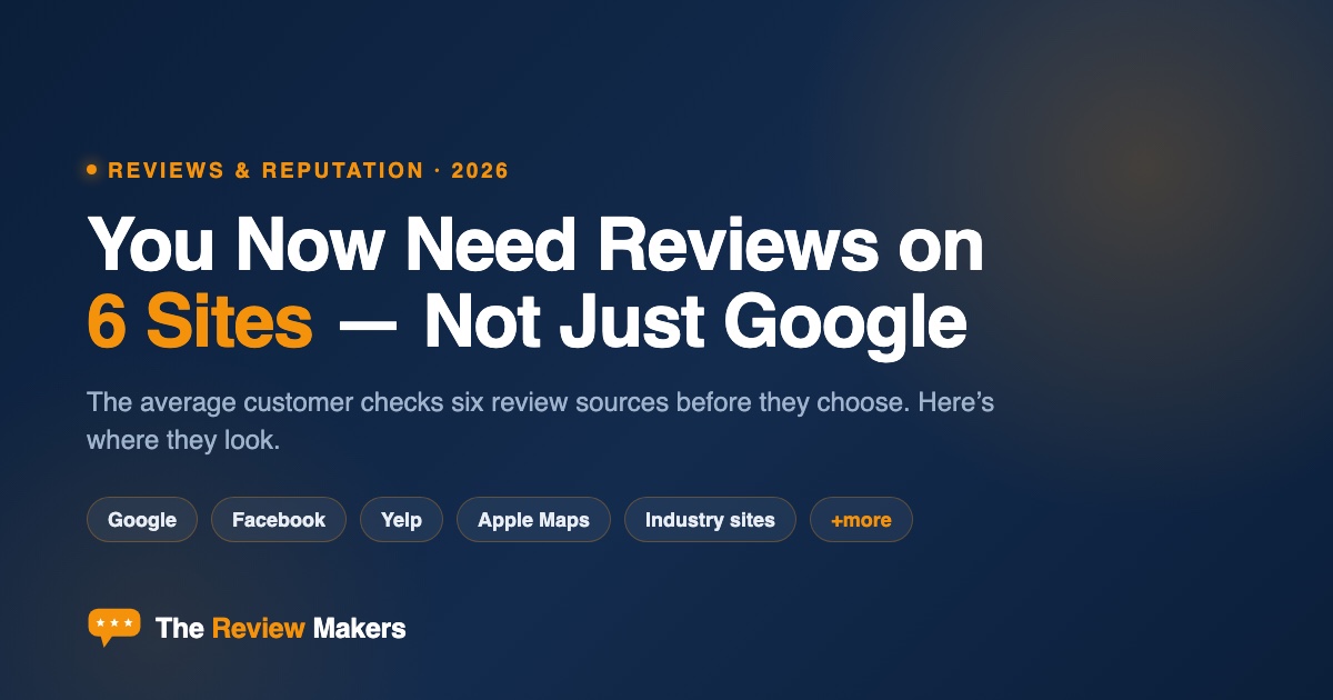 You Now Need Reviews on 6 Sites, Not Just Google